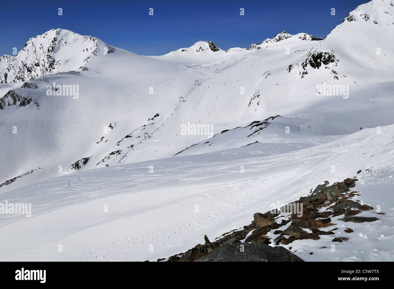 Autriche, Tyrol, glacier de Stubai, région de ski Banque D'Images