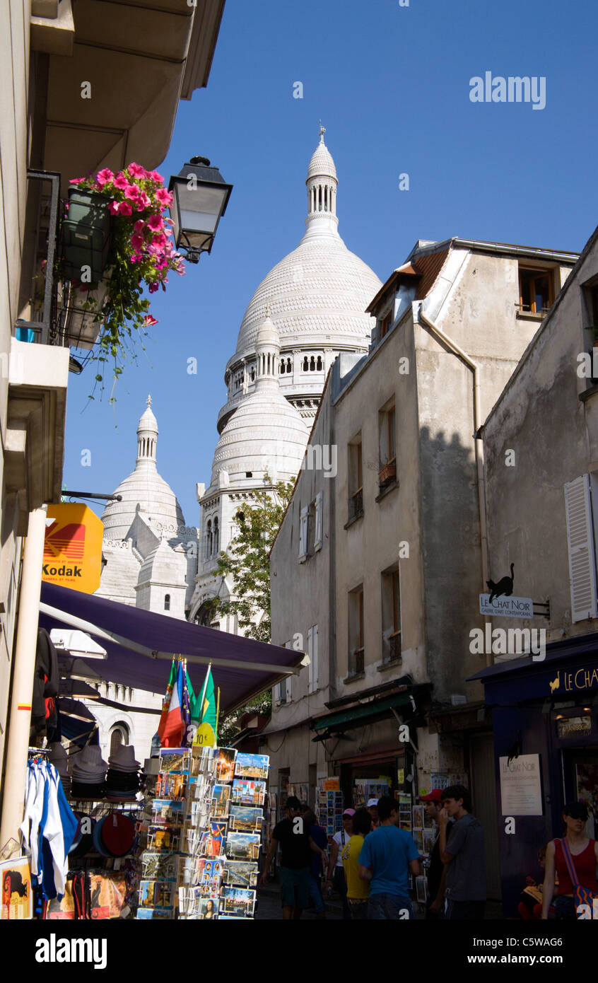 France, Paris, Montmartre, Sacré Coeur Banque D'Images