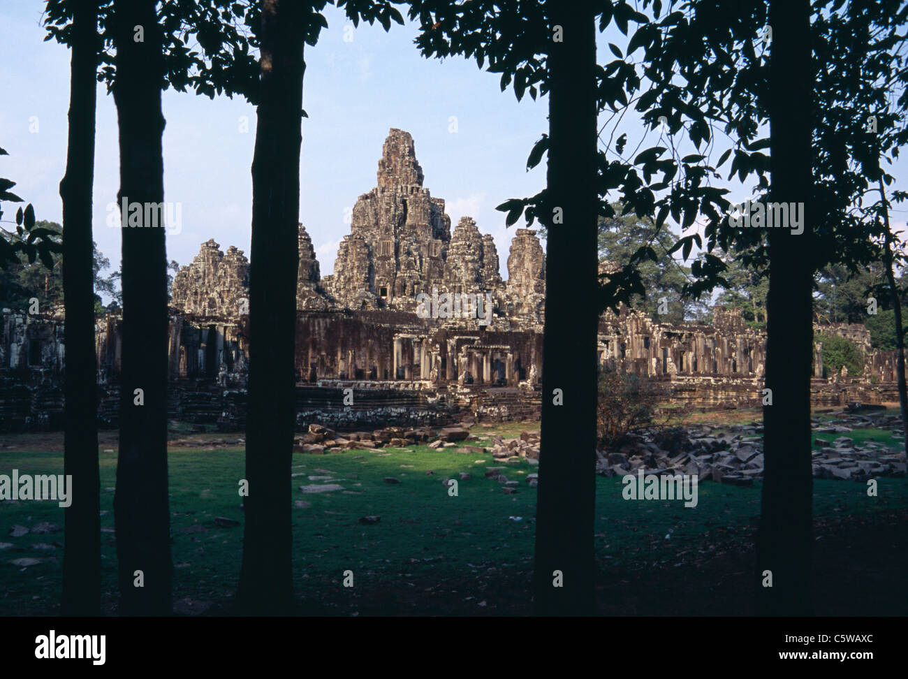 Cambodge, Siem Reap, temple Bayon Banque D'Images