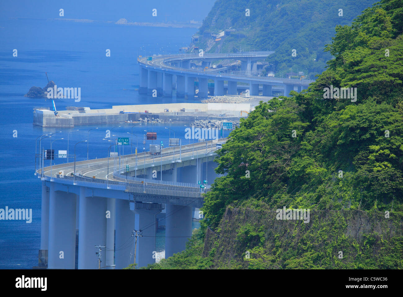 Oyashirazu pont surélevé, Itoigawa, Niigata, Japon Banque D'Images