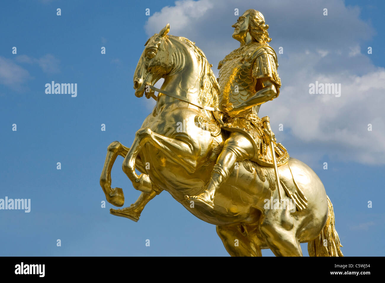 Allemagne, Dresden, statue équestre, August der Starke Banque D'Images