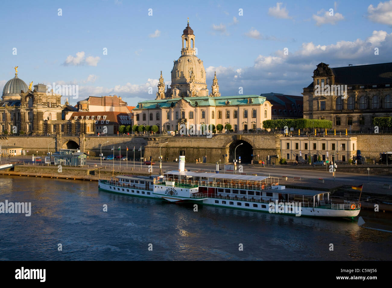 Allemagne, Dresden, et le bord de l'Elbe Banque D'Images