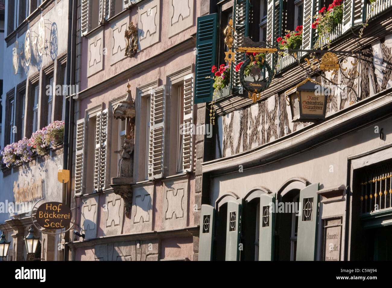 L'Allemagne, la Bavière, la Franconie, maisons à colombages Banque D'Images