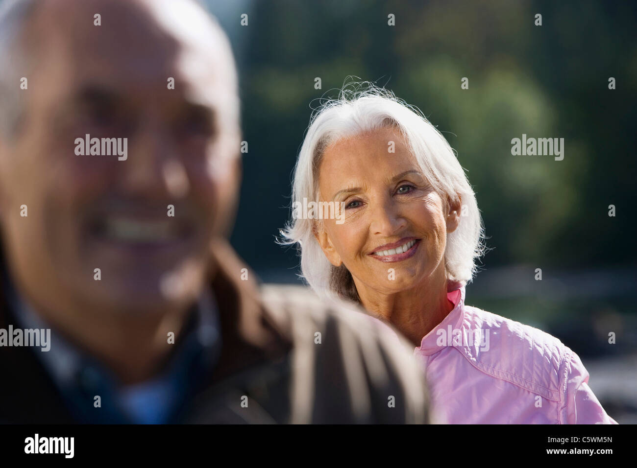 Spain, Senior couple smiling, portrait Banque D'Images