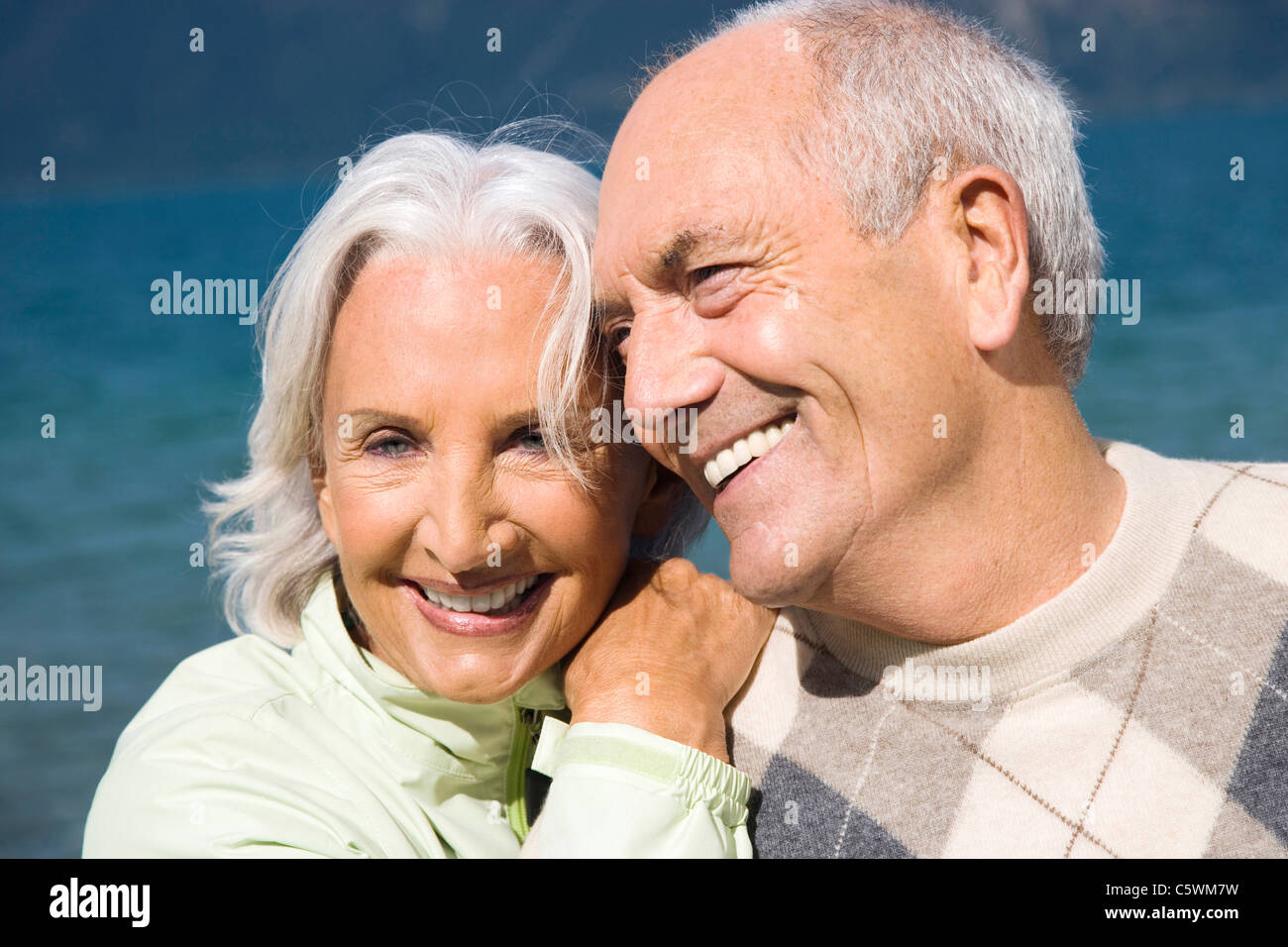 Spain, Senior couple smiling, portrait Banque D'Images