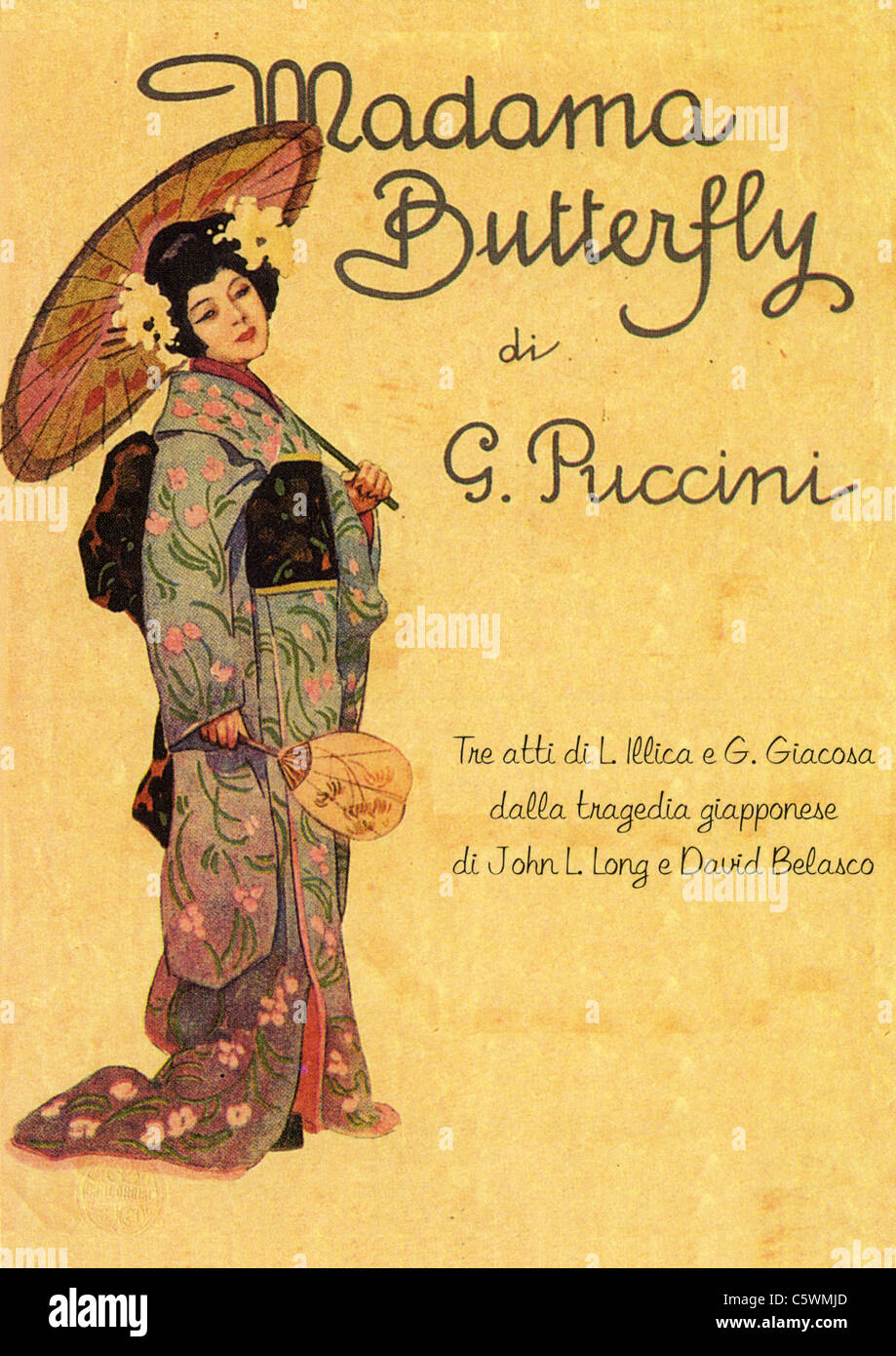 L'affiche de Madame Butterfly de Puccini pour Opera Banque D'Images