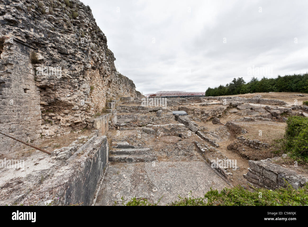 Natatio des bains du mur (Thermae) à Conimbriga, le mieux conservé des ruines de la ville romaine au Portugal. Banque D'Images