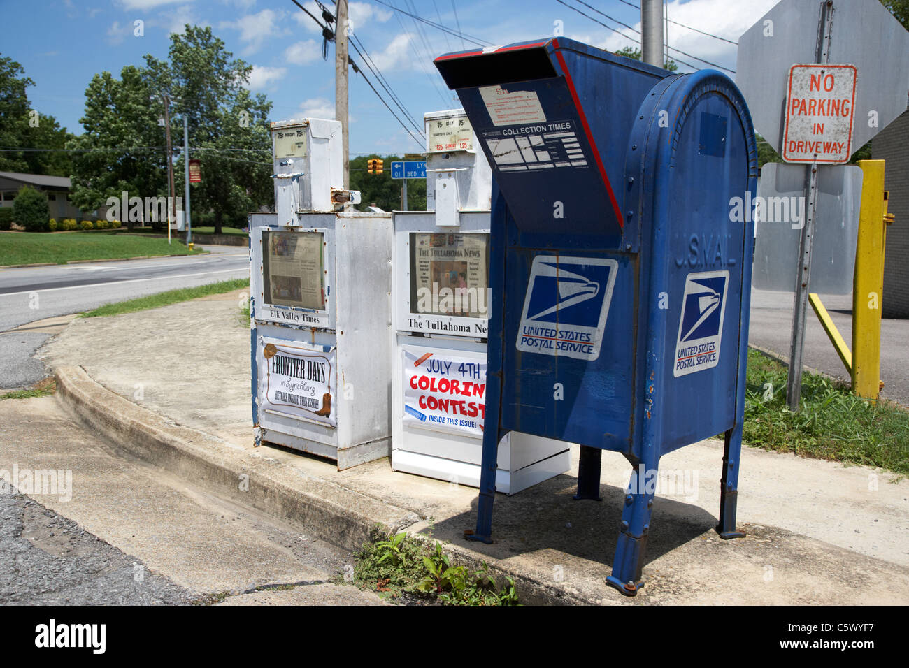 Usps américain united states postal service boîte aux lettres et les boîtes à journaux dans la région de Lynchburg , NEW YORK , USA Banque D'Images