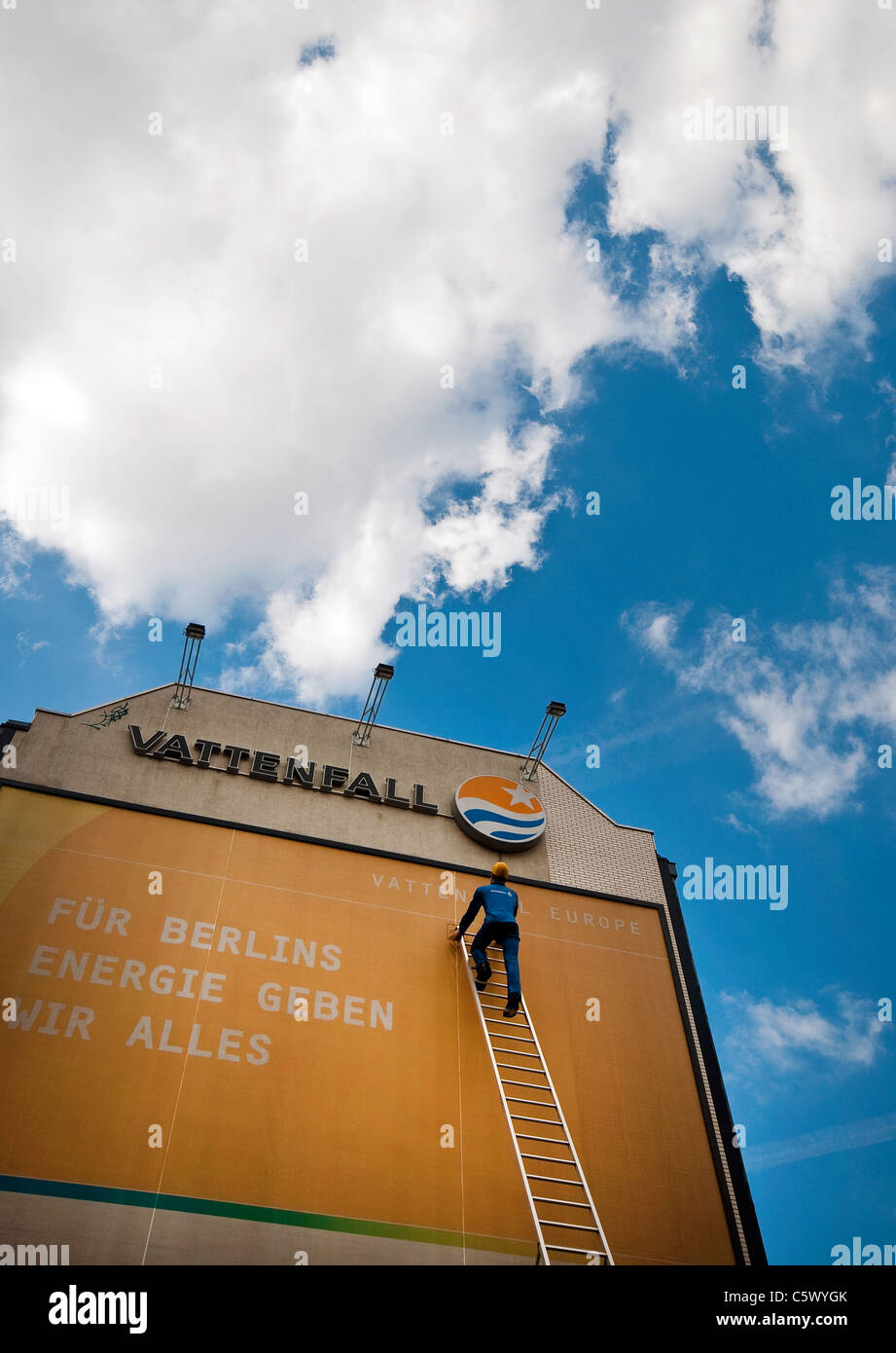 Vattenfall la publicité dans Berlin, Allemagne Banque D'Images