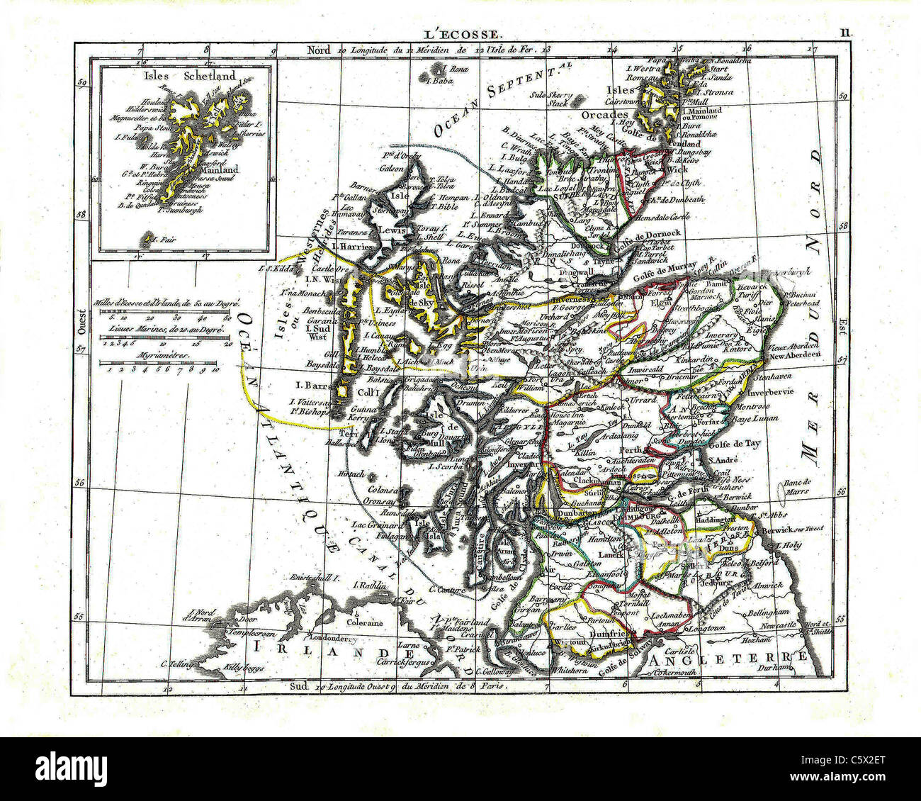 - 1806 Carte de l'atlas par Eustache Herisson d'Atlas Portatif, contenant la Géographie universelle Ancienne et Moderne Banque D'Images