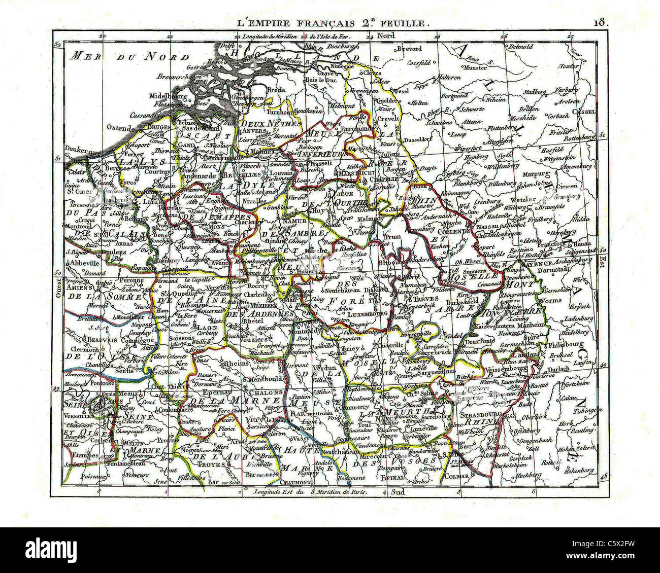 - 1806 Carte de l'atlas par Eustache Herisson d'Atlas Portatif, contenant la Géographie universelle Ancienne et Moderne Banque D'Images