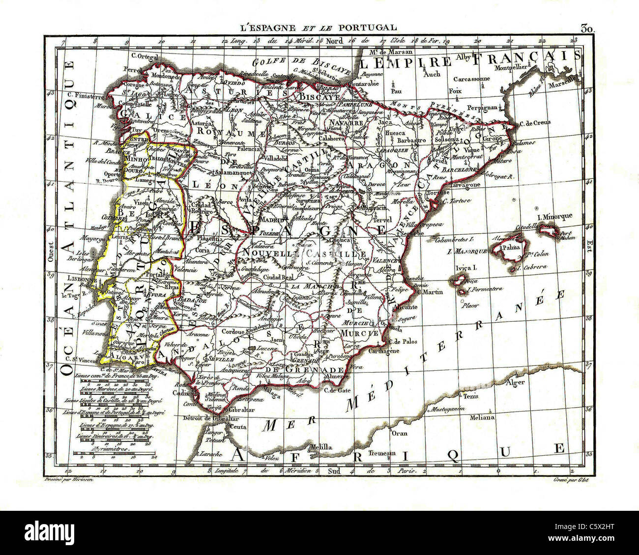 - 1806 Carte de l'atlas par Eustache Herisson d'Atlas Portatif, contenant la Géographie universelle Ancienne et Moderne Banque D'Images