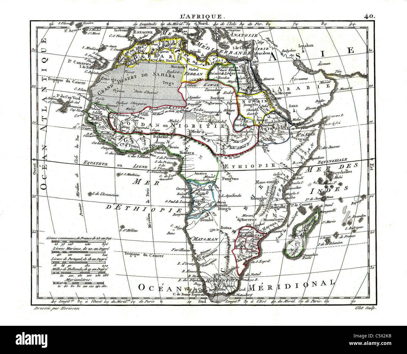 - 1806 Carte de l'atlas par Eustache Herisson d'Atlas Portatif, contenant la Géographie universelle Ancienne et Moderne Banque D'Images