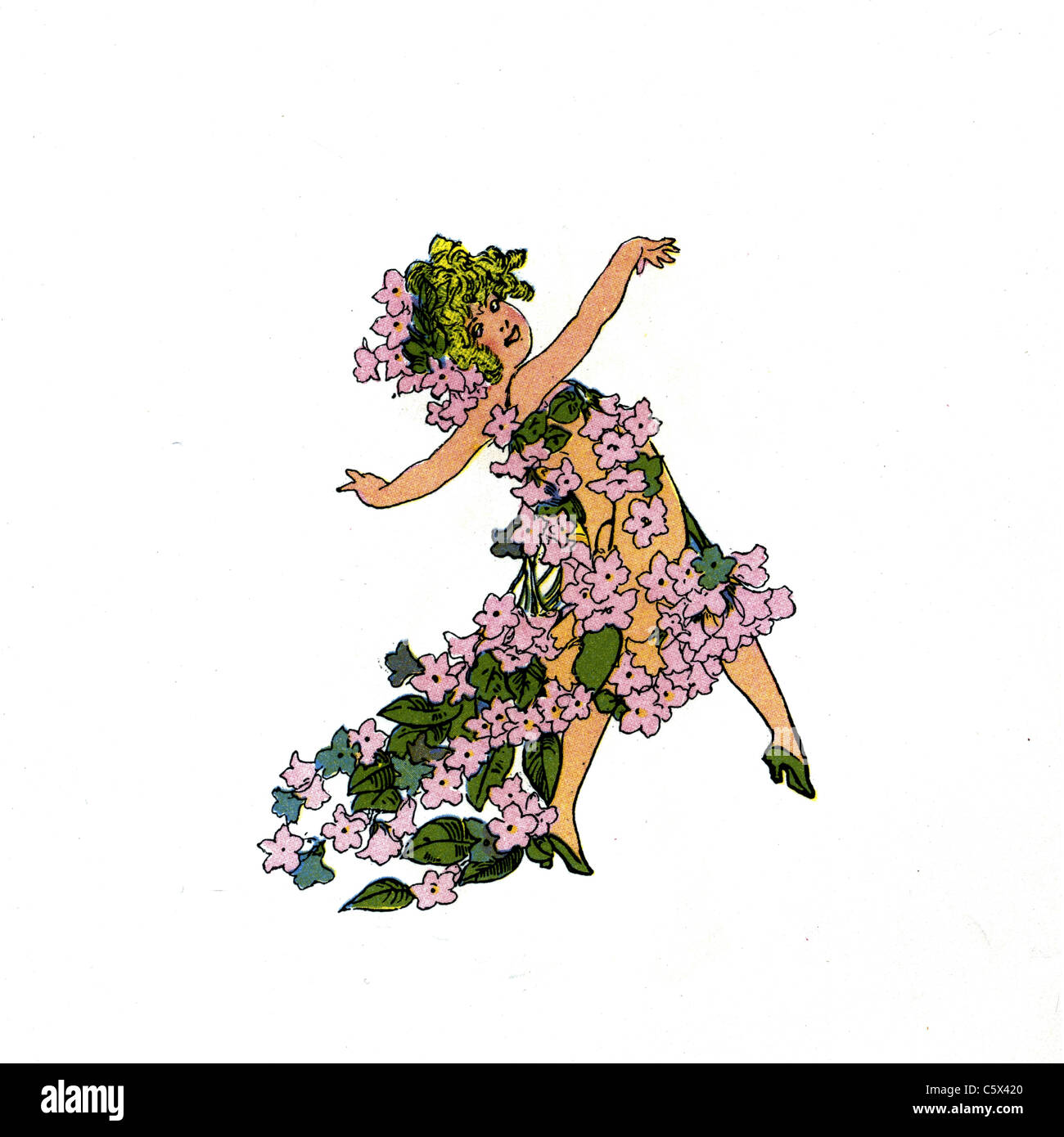Les arbousiers - Flower Child Illustration d'un livre ancien Banque D'Images