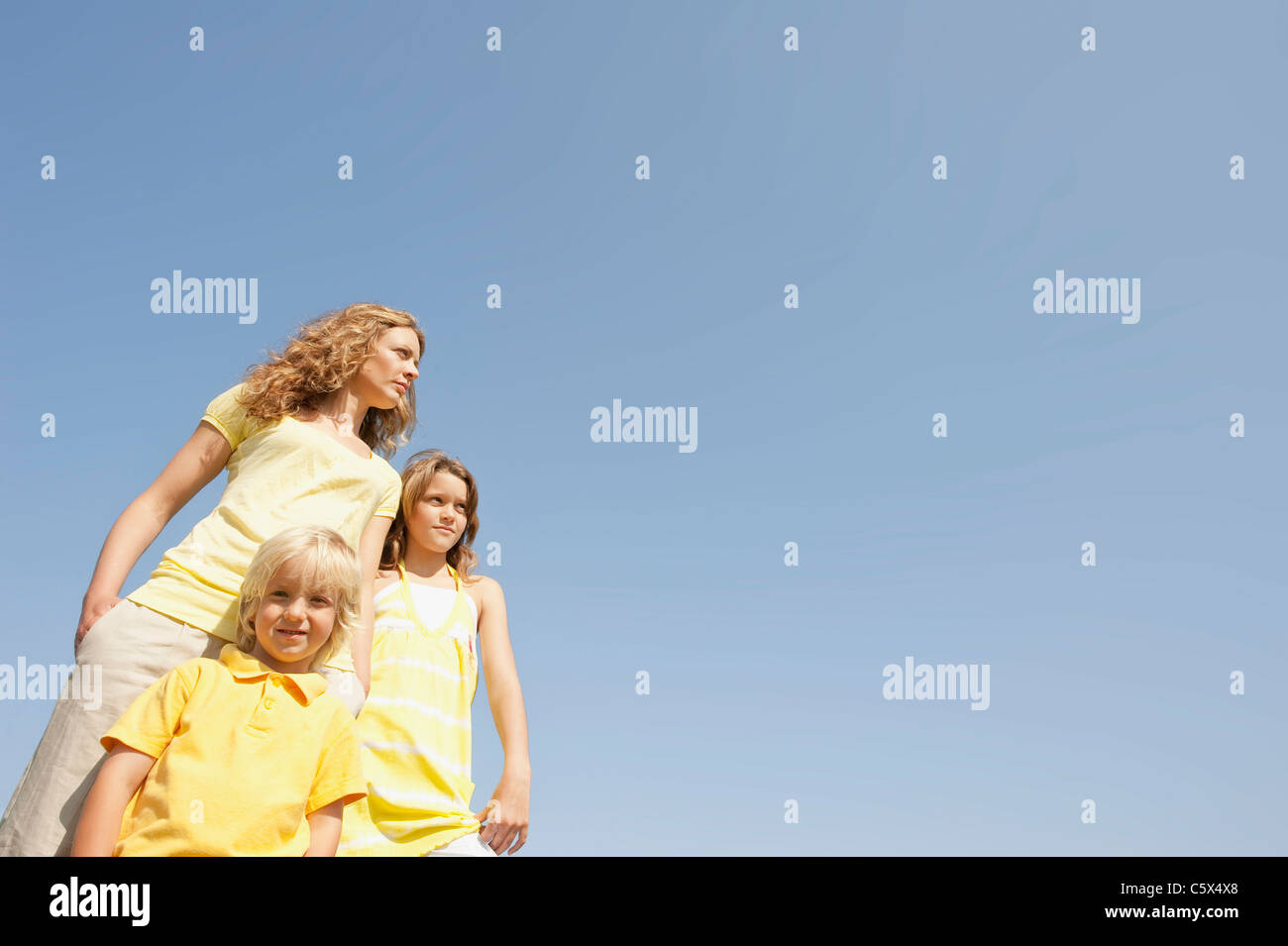 Mère et enfants (4-5), (10-11), portrait Banque D'Images