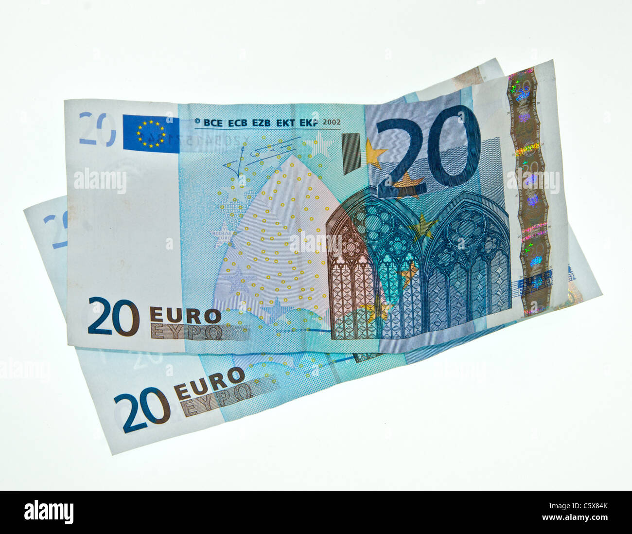 Pièces et billets en euro Banque D'Images