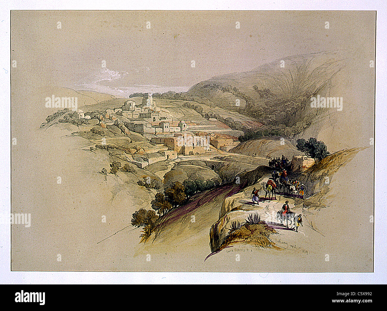 Bethany 1er avril 1839, Louis Haghe / David Roberts 'Terre Sainte, Syrie, Iduméa, Arabie, Egypte et Nubie' Banque D'Images