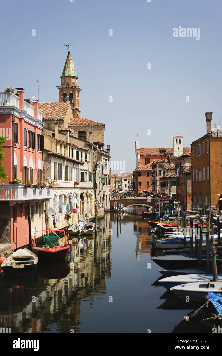 L'Italie, de Chioggia, port de pêche, le Canal Vena Banque D'Images