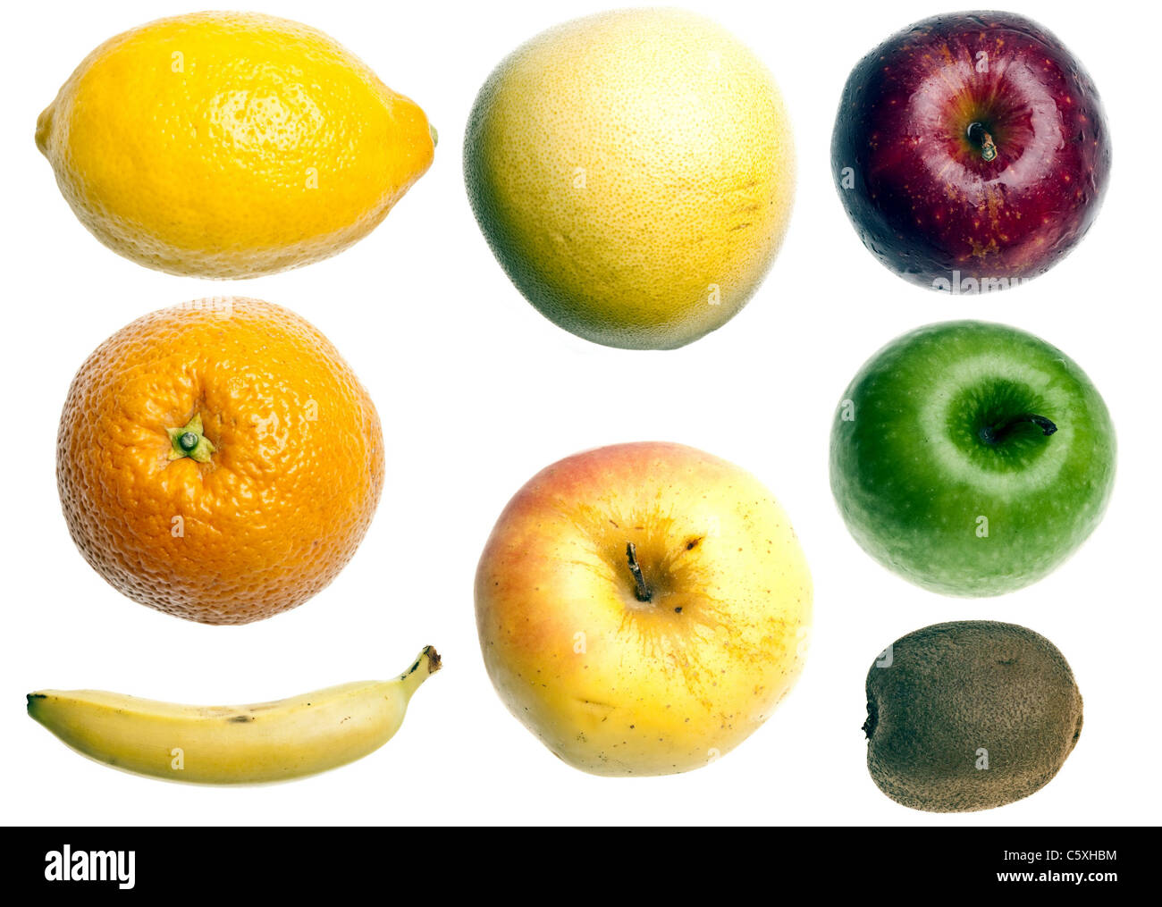 Collage de différent type de fruits Banque D'Images