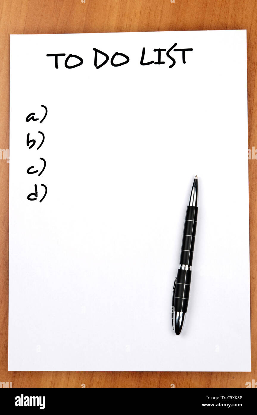 Pour faire la liste vide et pen Banque D'Images