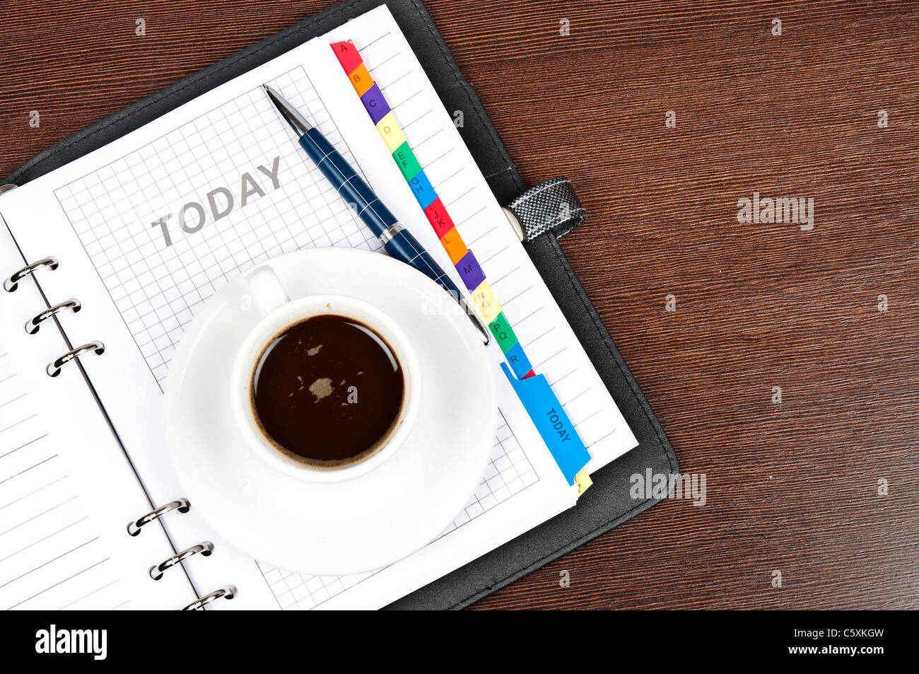 Libre à l'ordre du jour et le café Banque D'Images