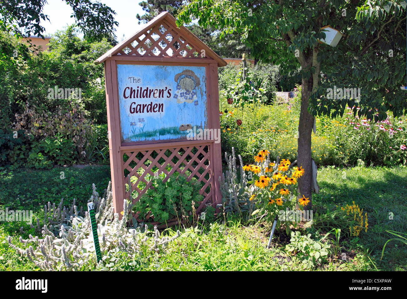 Le Jardin d'enfants à la ferme du comté de Suffolk et centre éducatif, Yaphank, Long Island NY Banque D'Images