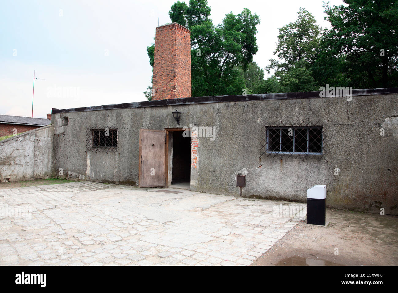 Auschwitz 1 crématorium & chambre à gaz Banque D'Images