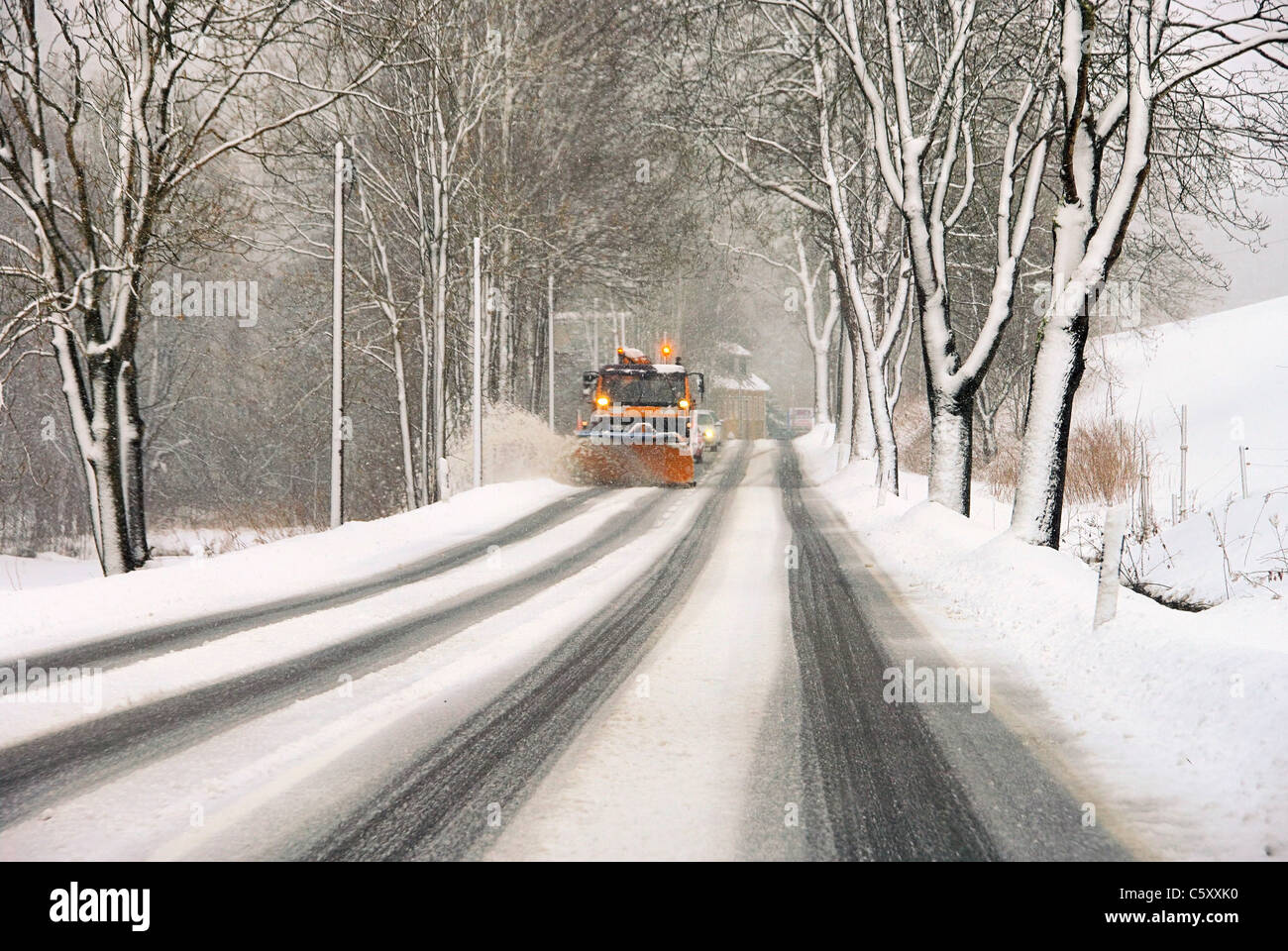- Winterdienst de déminage des routes d'hiver 02 Banque D'Images