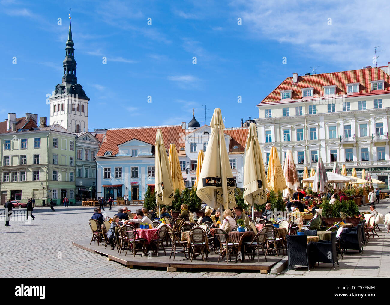 Place de la Mairie, Tallinn, Estonie Banque D'Images