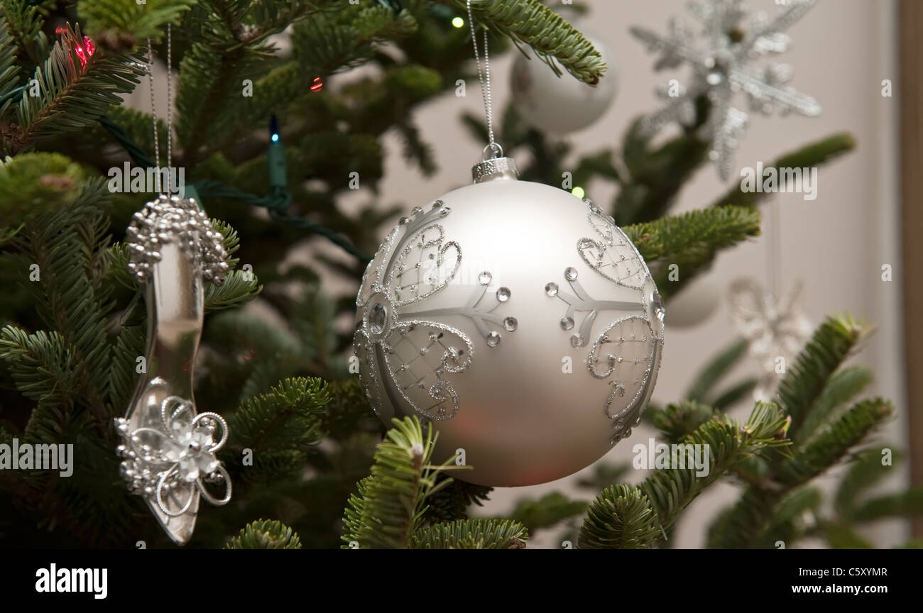 Close up de décoration de Noël, branches d'arbre Banque D'Images