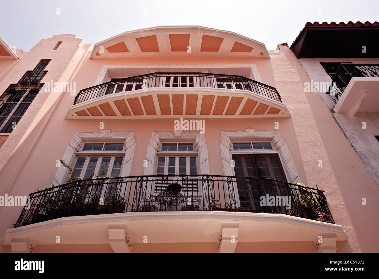 La ville de Panama Casco Viejo vieilles maisons coloniales Banque D'Images