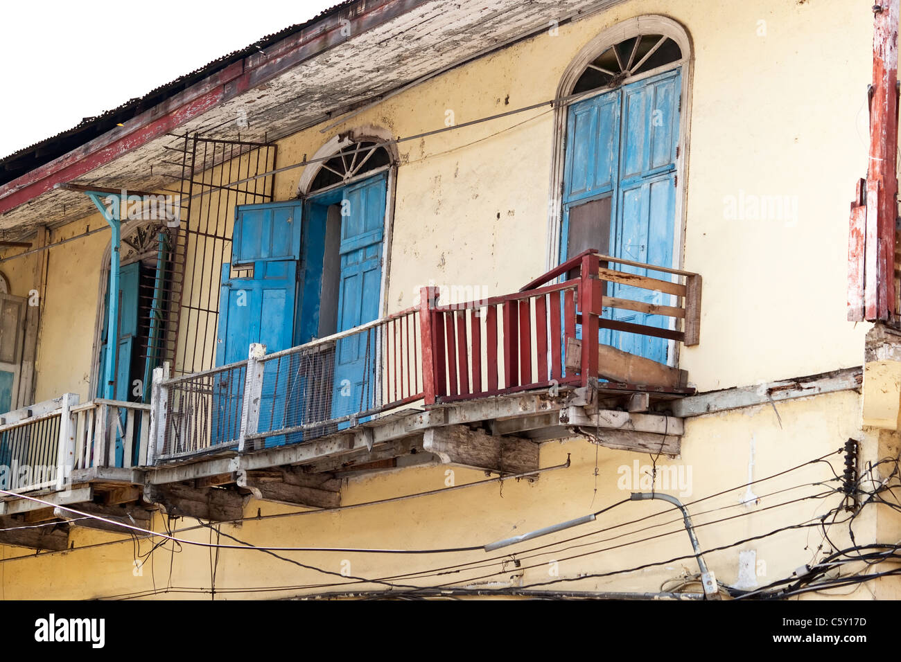 La ville de Panama Casco Viejo vieille maison coloniale Banque D'Images