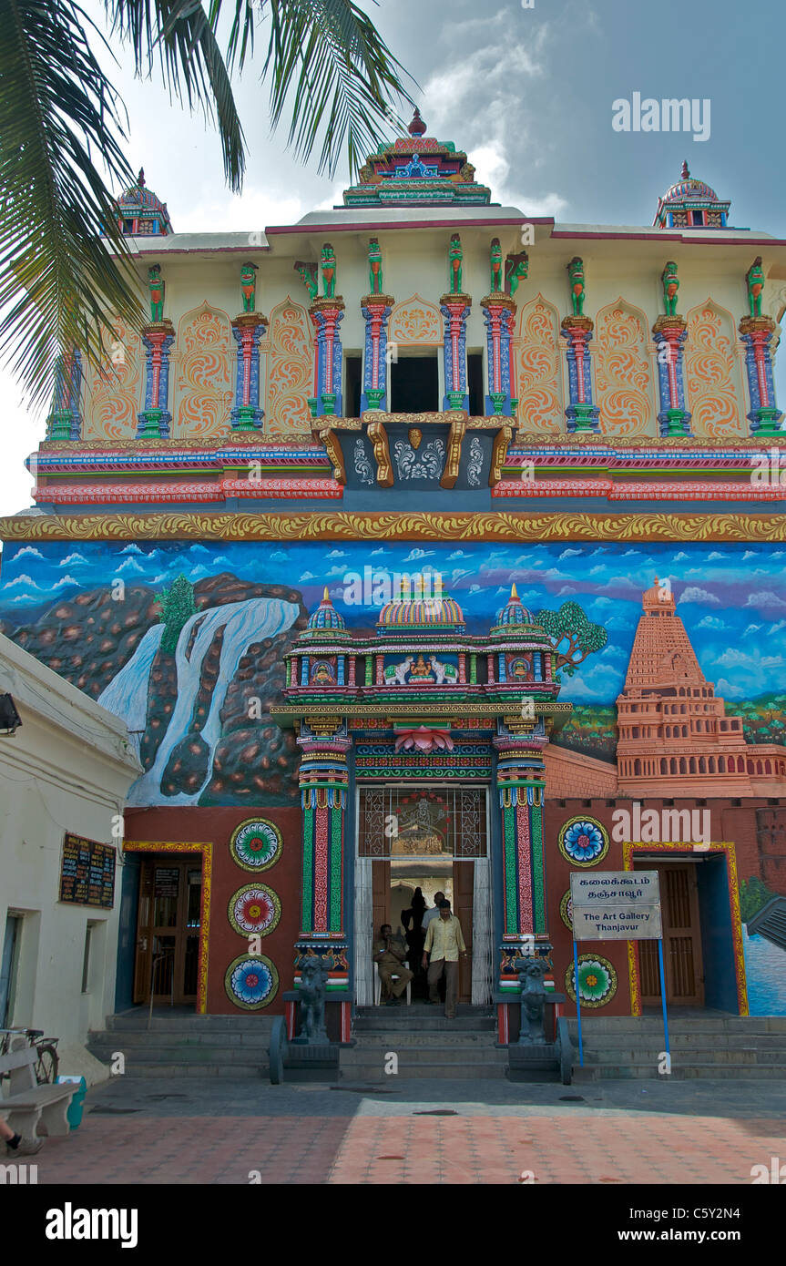 Façade de Palais Royal Galerie Art Thanjavur Tamil Nadu Inde du Sud Banque D'Images