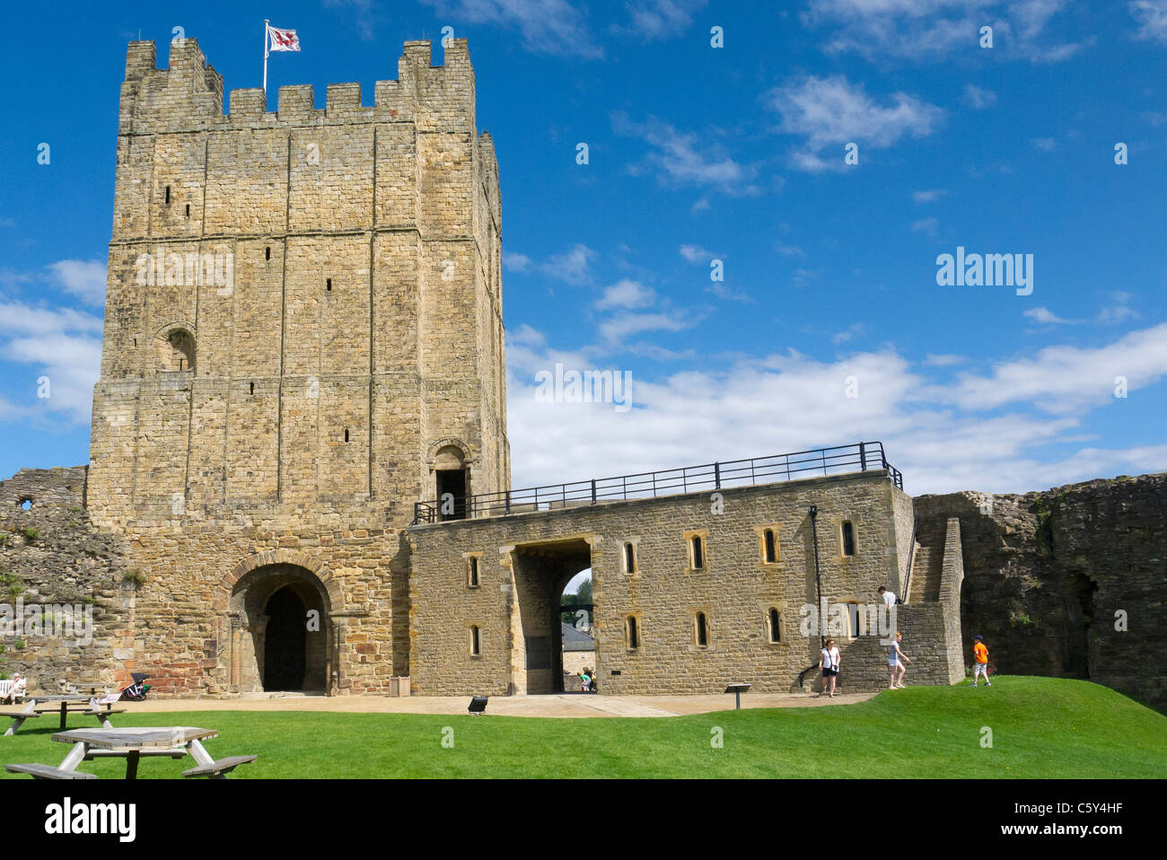 Le donjon du château de Richmond historique North Yorkshire Banque D'Images