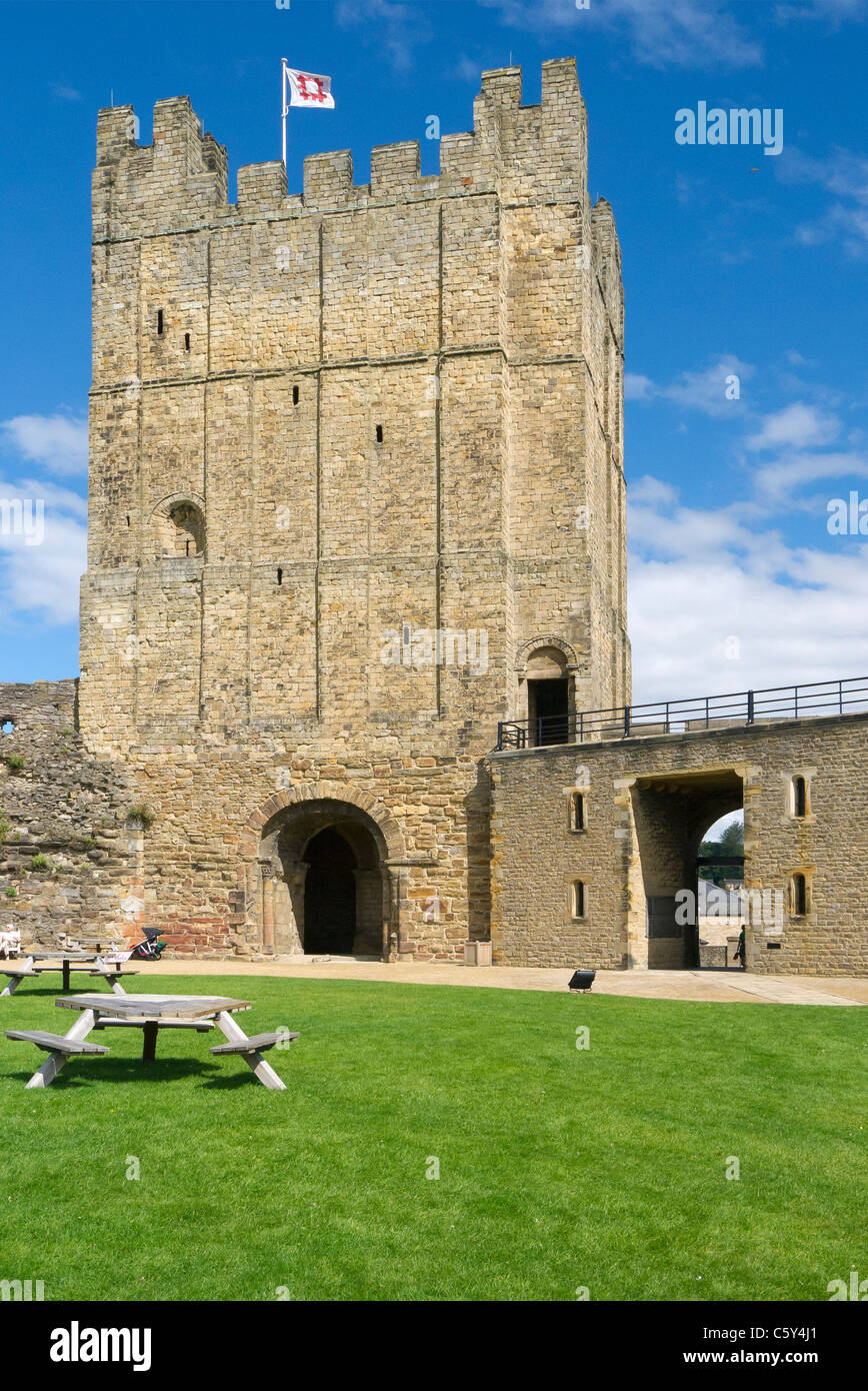 Le donjon du château de Richmond historique North Yorkshire Banque D'Images