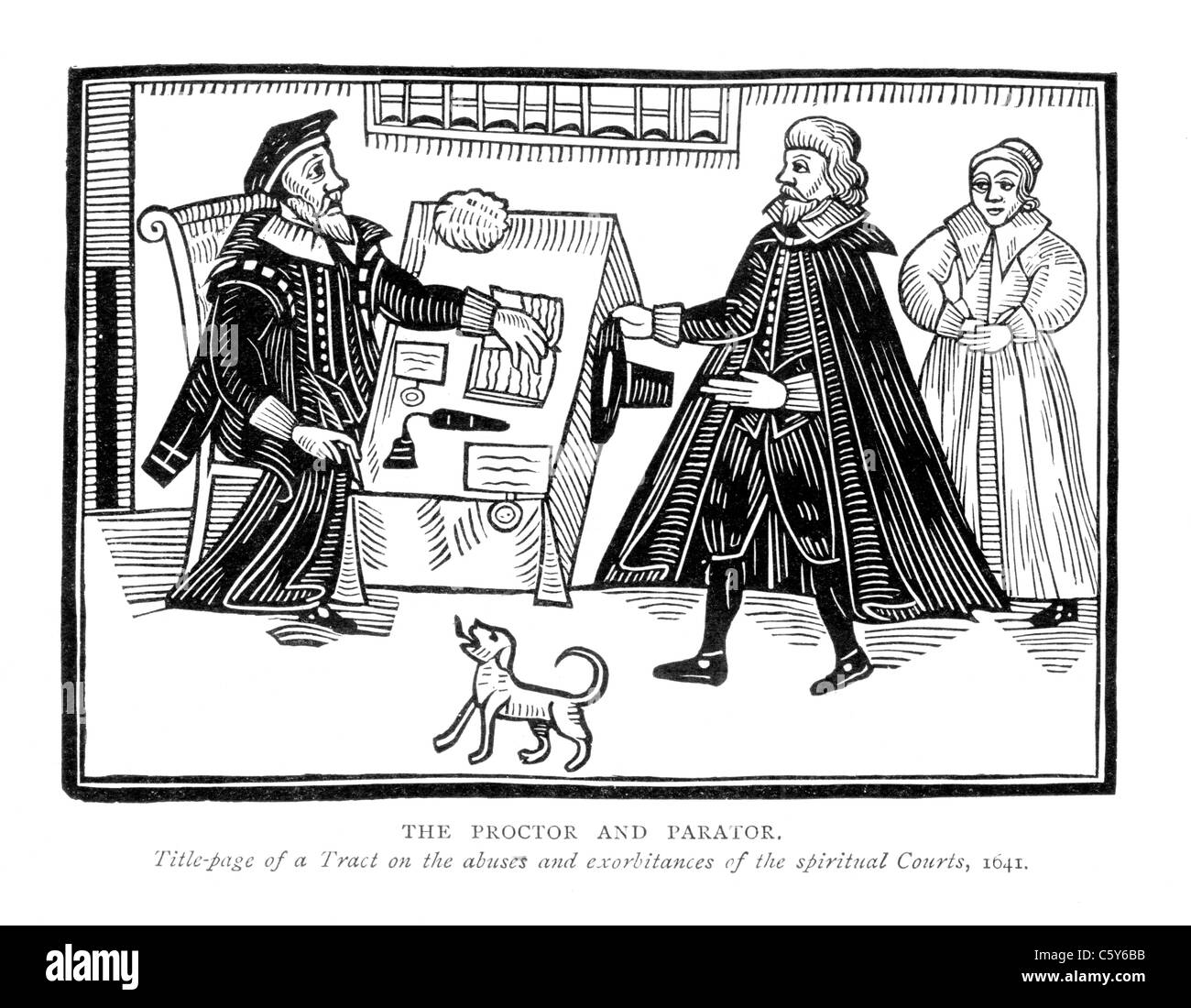 Le Proctor et Parator. Page de titre d'un tract sur les abus et les tribunaux des exorbitances spirituel, 1641 ; Banque D'Images