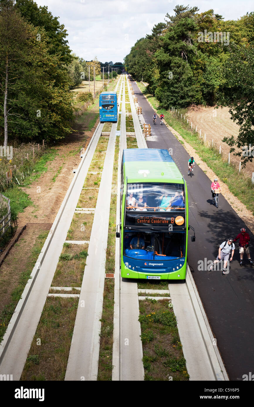 Visite guidée de Cambridge Cambridge Busway reliant, Huntingdon et St Ives Banque D'Images
