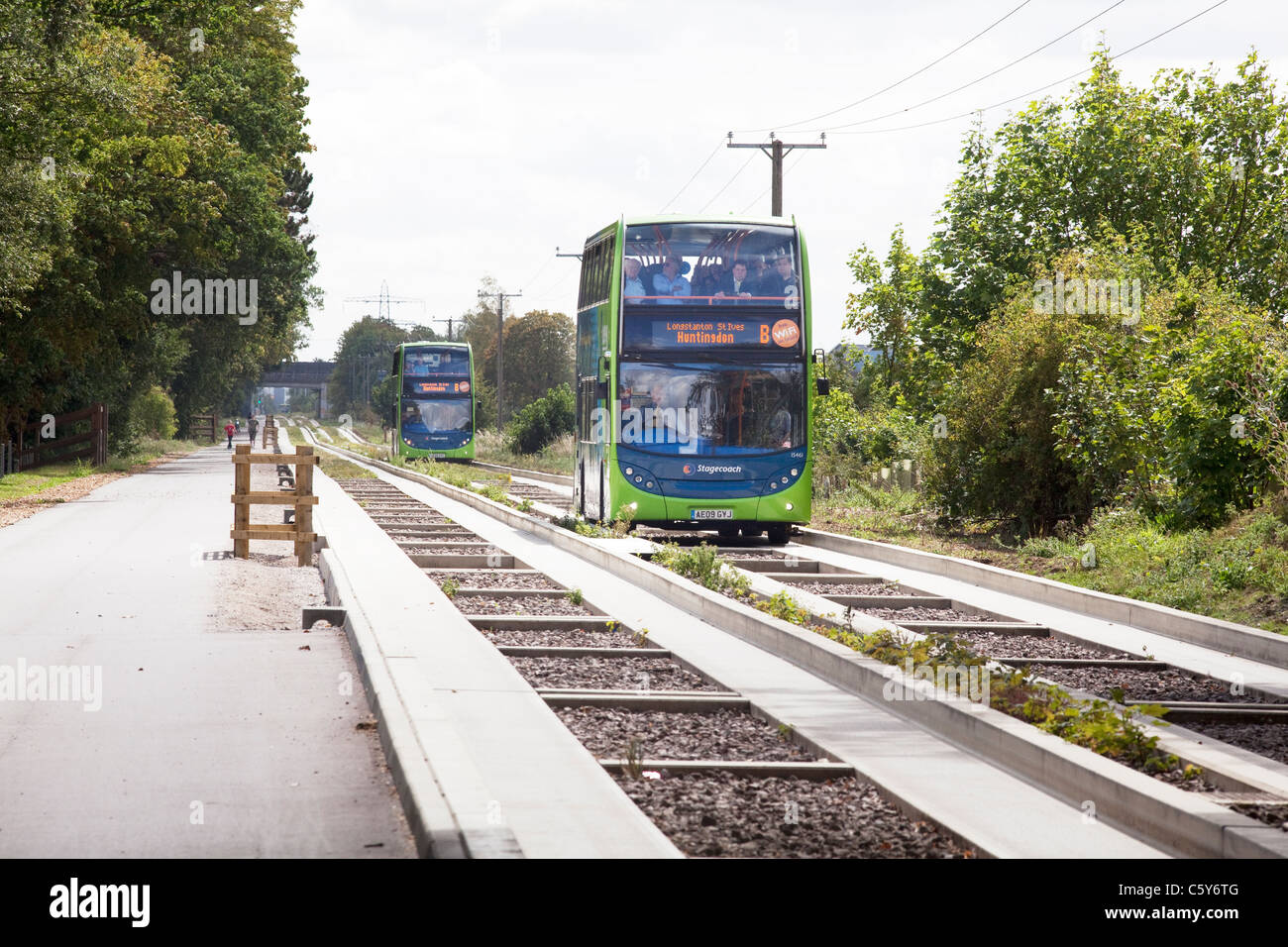 Visite guidée de Cambridge Cambridge Busway reliant, Huntingdon et St Ives Banque D'Images