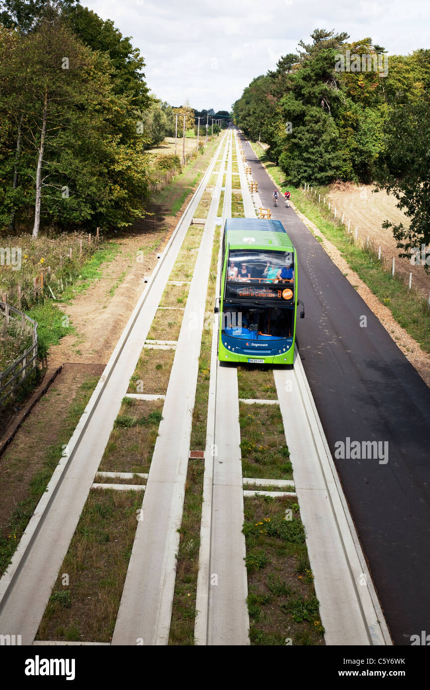 Visite guidée de Cambridge Cambridge Busway reliant, Huntingdon et St Ives Banque D'Images