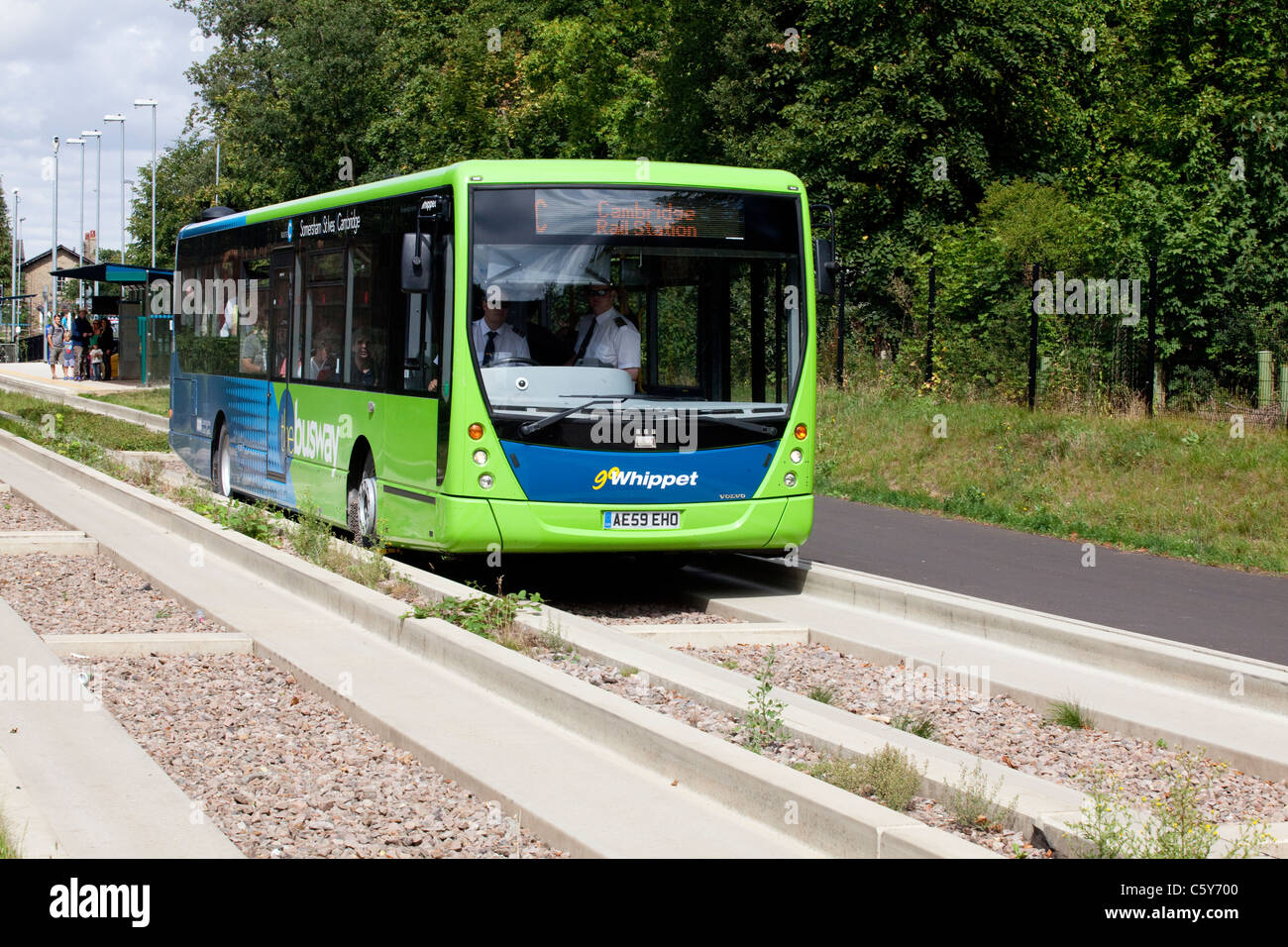 Visite guidée de Cambridge Cambridge Busway reliant, Huntingdon et St Ives Banque D'Images