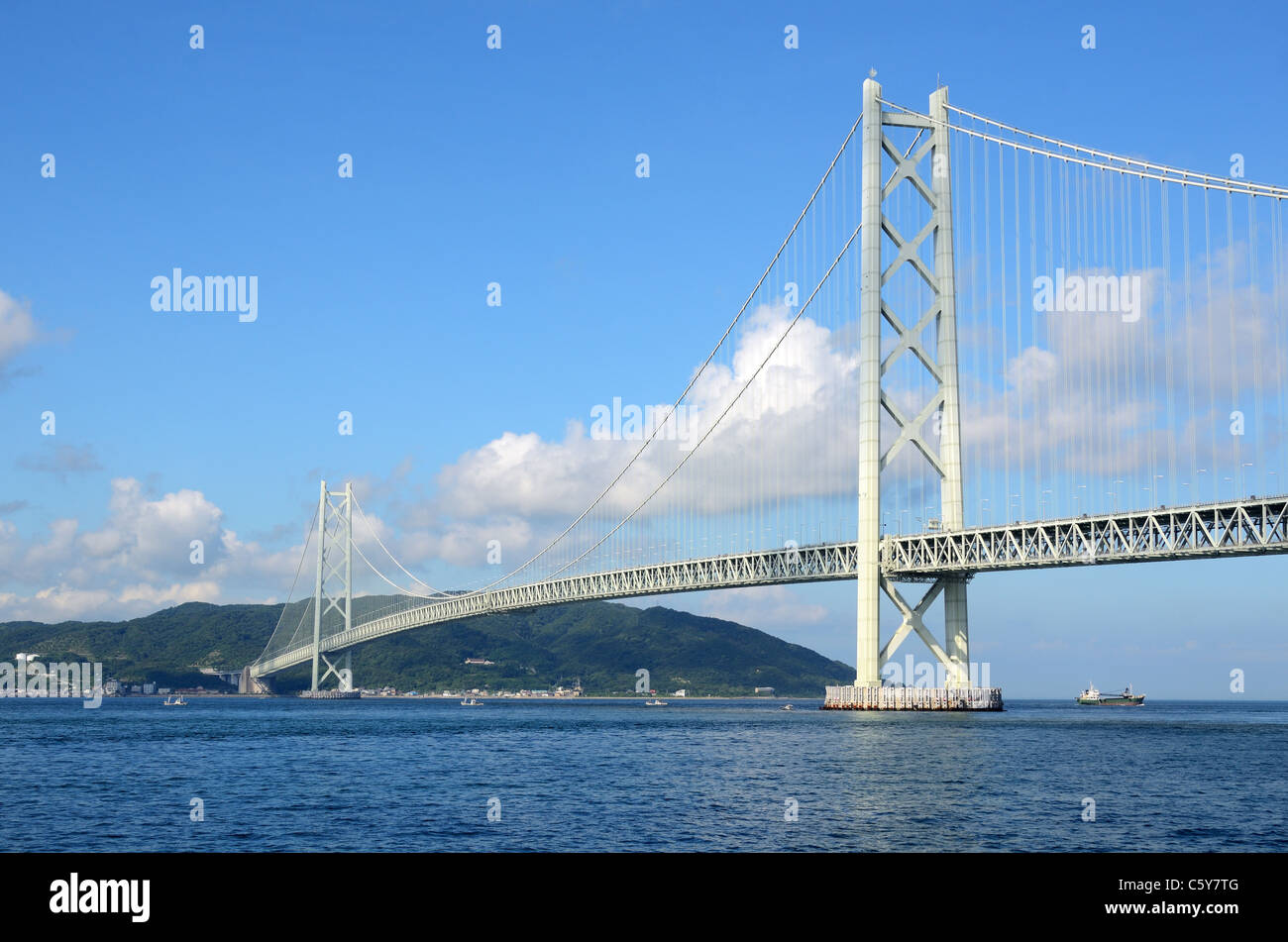 Akashi Kaikyo Bridge à Kobe, au Japon. Banque D'Images