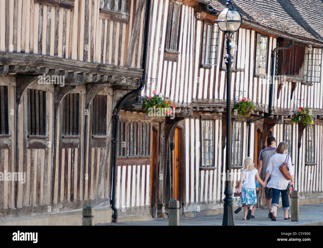 Stratford Upon Avon en bois des bâtiments de style Tudor. Le Warwickshire. UK. Banque D'Images