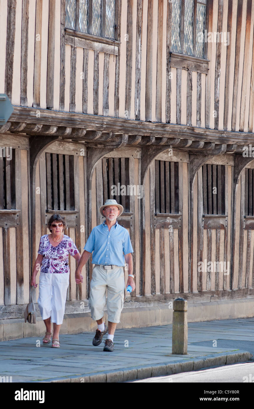 Stratford Upon Avon en bois des bâtiments de style Tudor. Le Warwickshire. UK. Banque D'Images