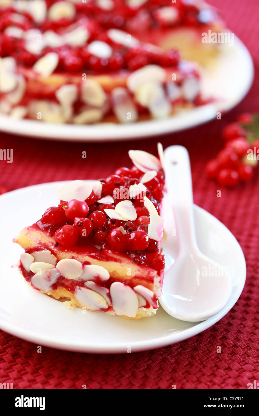 Delicieux Gateau Au Fromage Avec Groseille Et D Amande Photo Stock Alamy