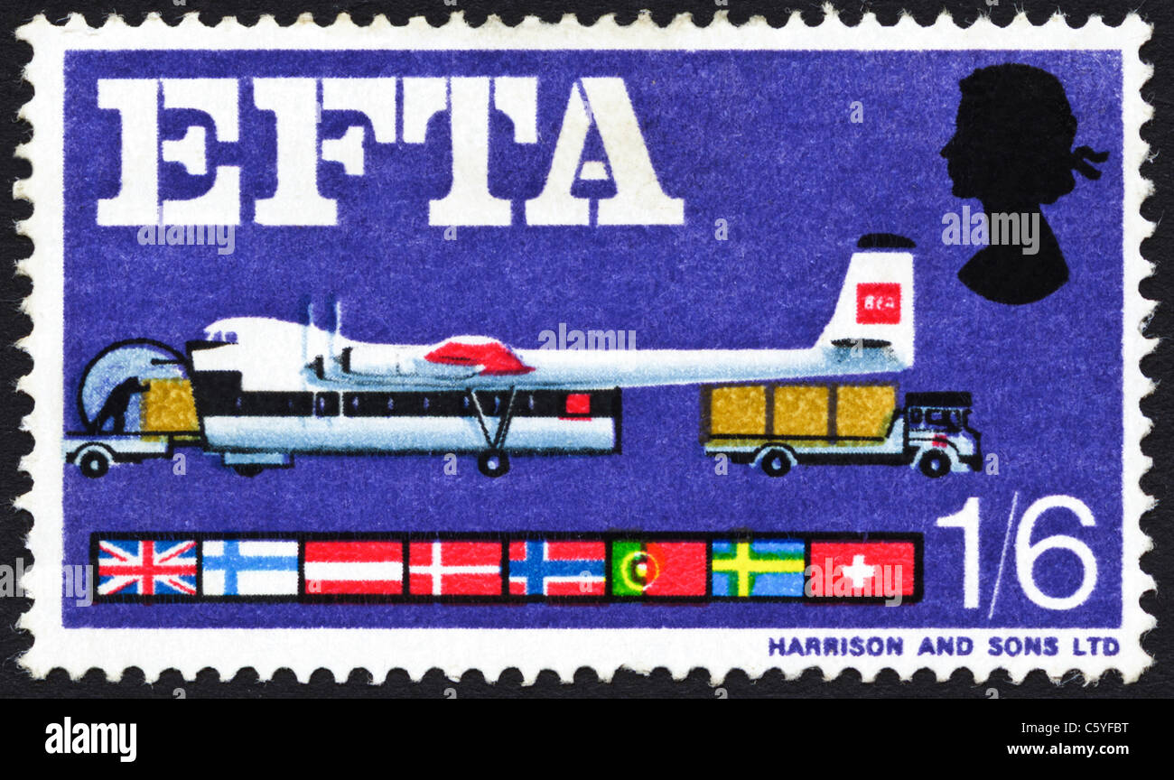 La 1s6d de timbres-poste l'Association européenne de libre-échange AELE publié le 20 février 1967 Banque D'Images