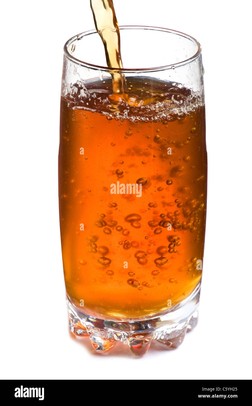 Objet sur blanc - verre de bière close up Banque D'Images