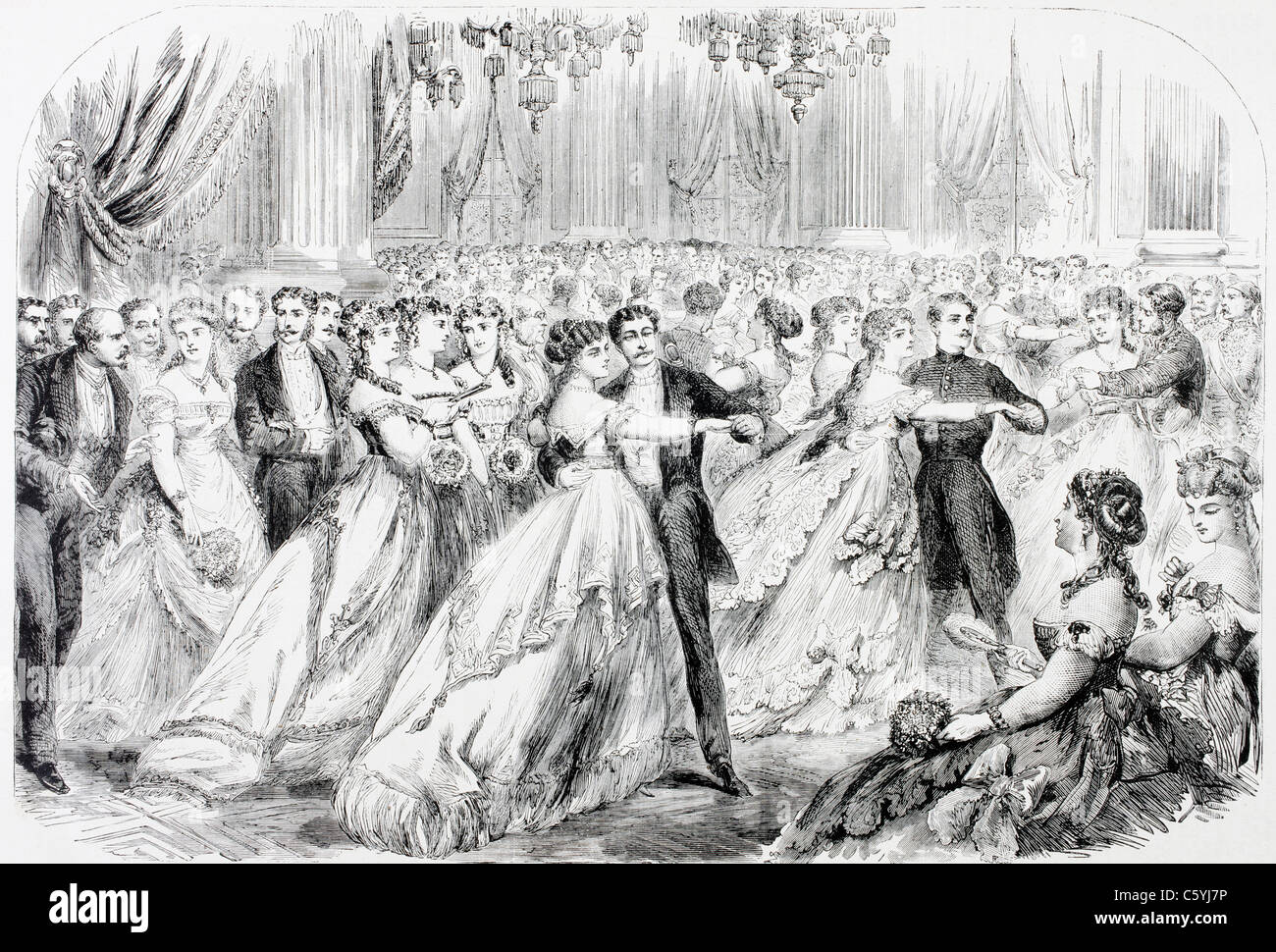 Une société ball à Paris dans les années 1860. Banque D'Images