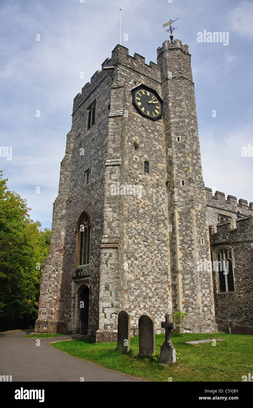15e siècle St.Mary's Church, Chilham, District d'Ashford, Kent, Angleterre, Royaume-Uni Banque D'Images