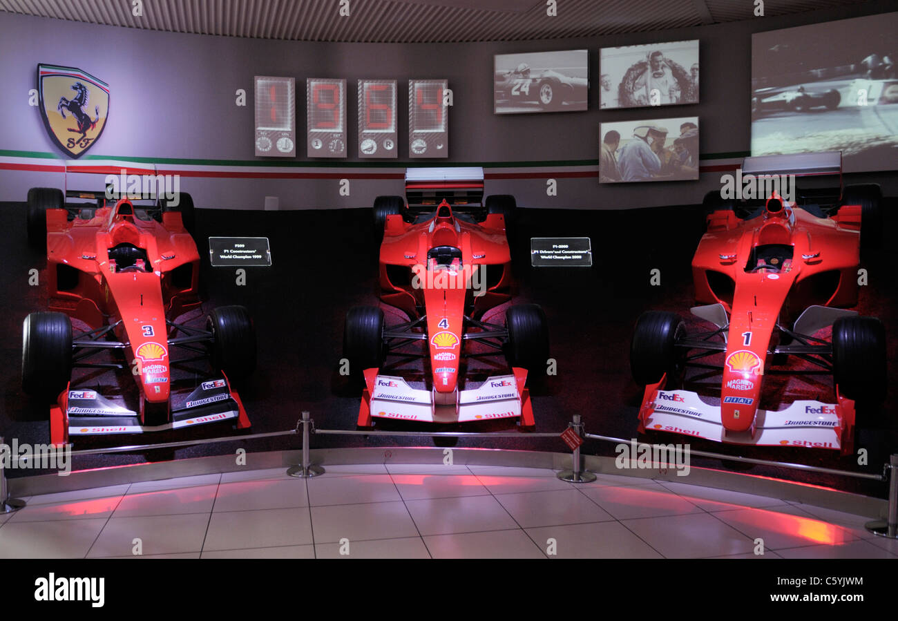 Ferrari F1 Afficher, Musée Ferrari (Galleria Ferrari), Maranello, Italie Banque D'Images