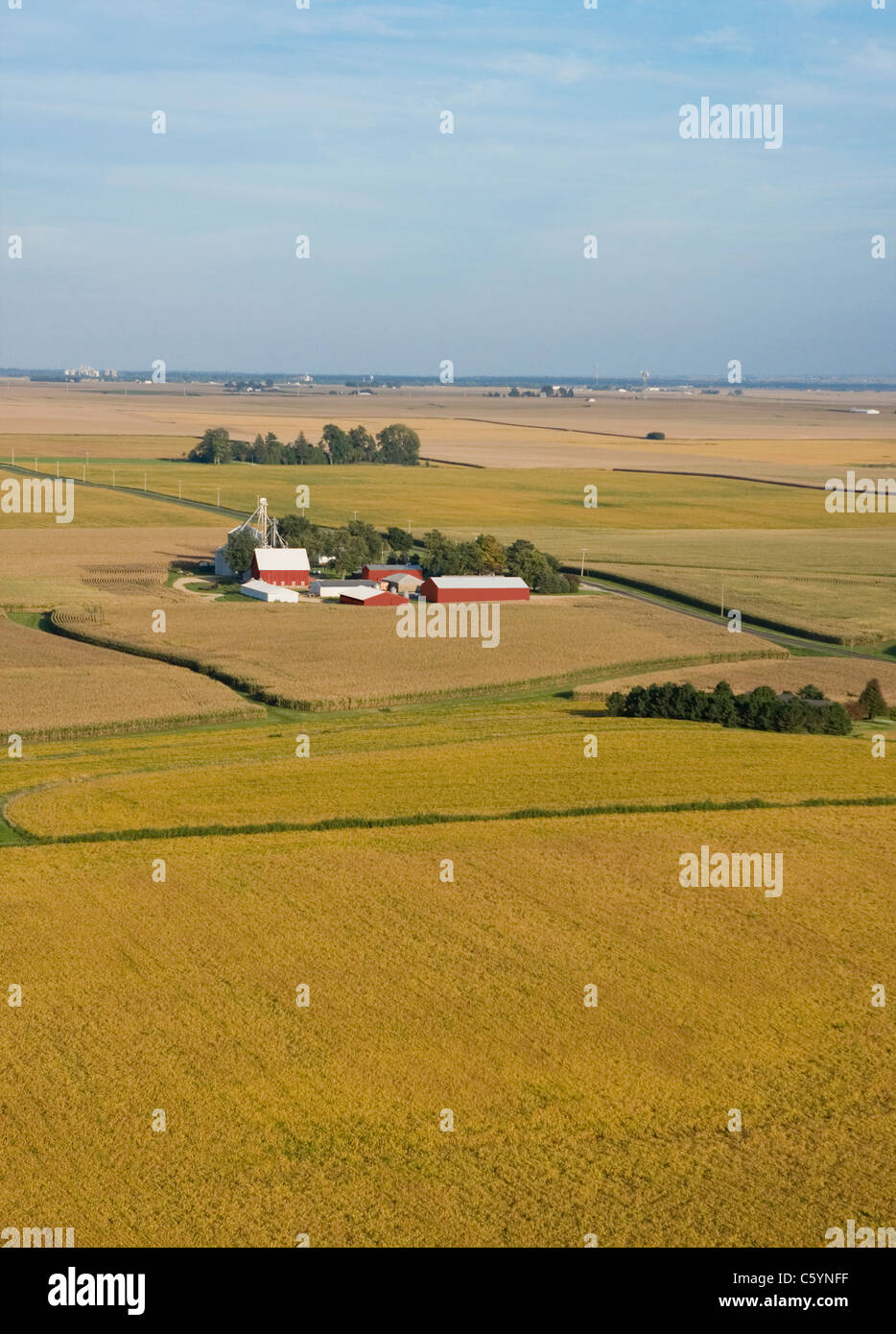 États-unis, Illinois, Metamora, paysage rural avec des champs Banque D'Images
